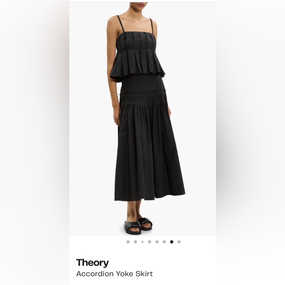 Theory Elegant Black Midi Skirt